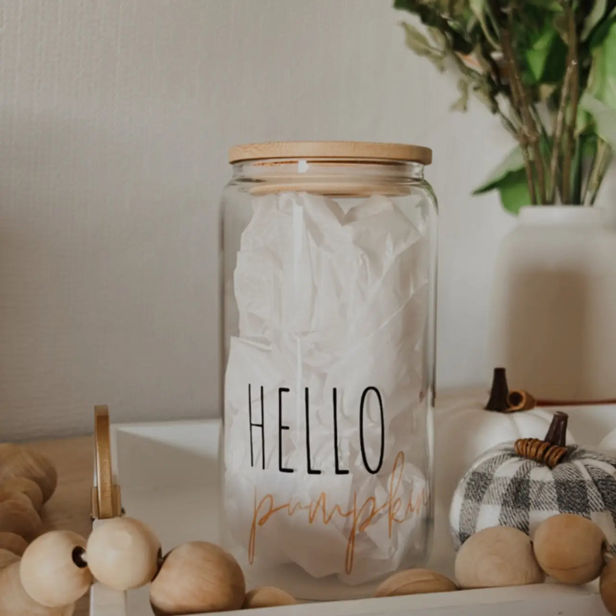 Glass Cup 16 oz with Bamboo Lid and Glass Straw