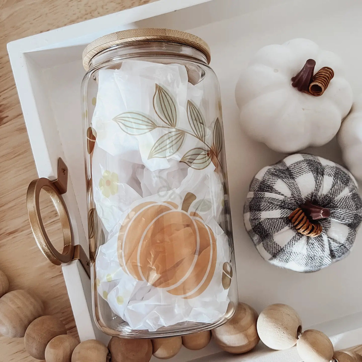 Glass Cup 16 oz with Bamboo Lid and Glass Straw